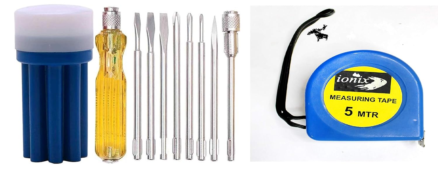 IONIX Essential Tool Kit - Home Use, Screwdriver & Measuring Tape