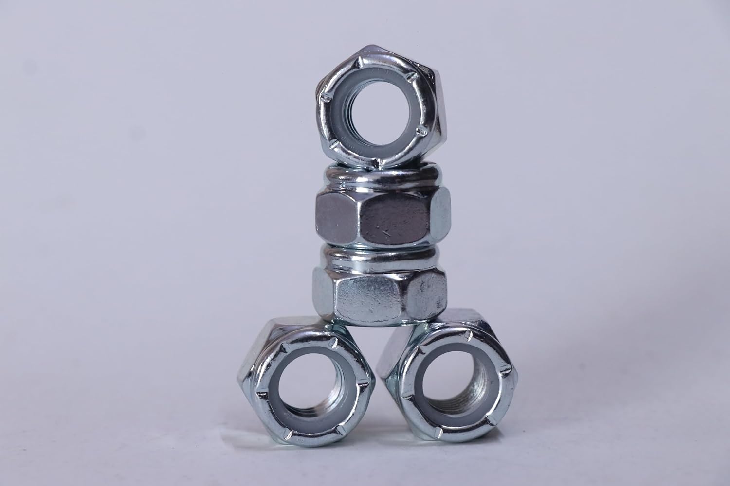 Nylock Nut 1/4 UNC, Zinc Plated, Hexagonal Lock Nut, Self-Locking Fastener (100)